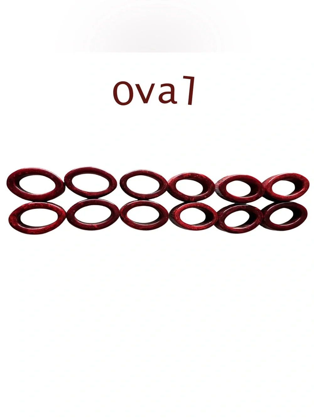 Williams Sonoma Set of 12 Red Napkin‎ Rings - Glossy Ribbed Vintage Table Decor